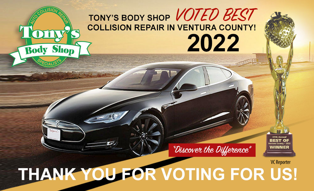 Tonys Body shop voted best collision repair in Ventura County 2022
